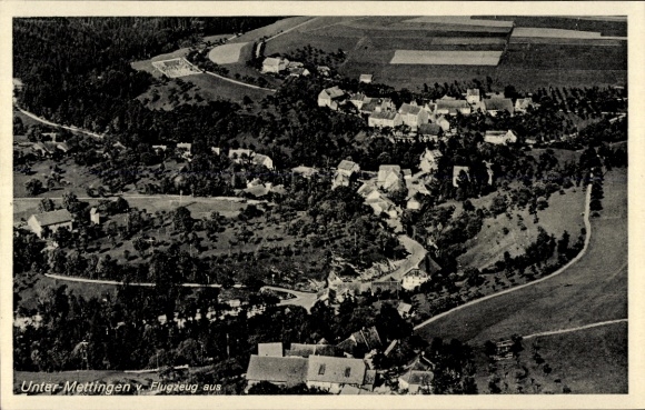 Postcard Untermettingen Ühlingen Birkendorf in the Black Forest, aerial photograph
