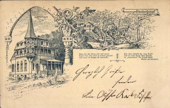 Litho Schotten im Vogelsbergkreis Hessen, Alteburgskopf, Altenburgskopf, Gasthaus