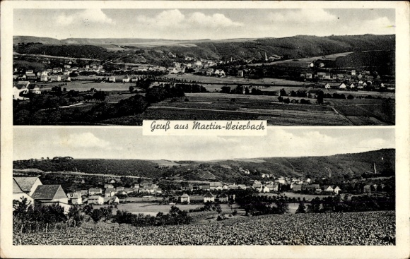 Postcard Martin Weierbach Idar Oberstein an der Nahe, Panorama, Station Restaurant Julius, Fischbach