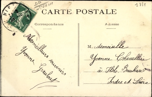 Postcard Nieul Haute Vienne, Station District