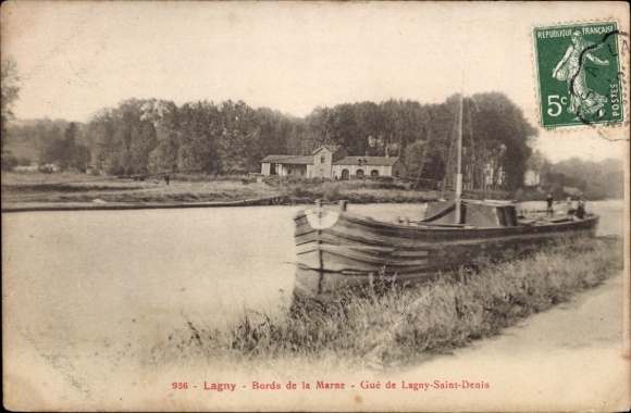CPA Lagny Seine et Marne, Bords de la Marne, Gué de Lagny-Saint-Denis