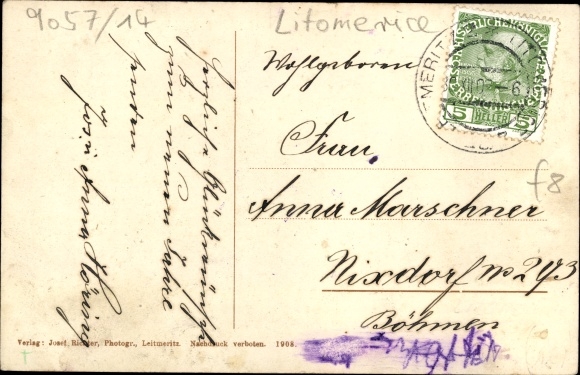 Postcard Litoměřice Leitmeritz Reg. Aussig, KuK 9 Korps Kommando, Kaserne