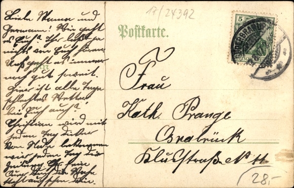 Litho Süderbrarup in Schleswig Holstein, Straßenpartie, Kutsche