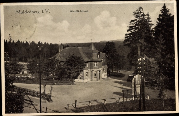 Postcard Muldenberg Grünbach im Vogtland, dam Muldenberg, Weidlichhaus