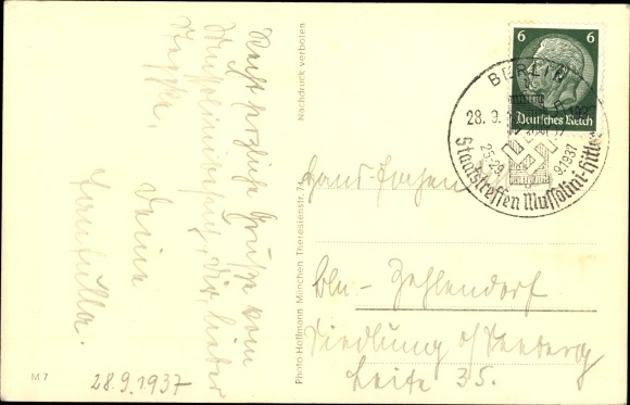 Postcard Führer and Reich Chancellor Adolf Hitler, Benito Mussolini, The Guarantors of Peace