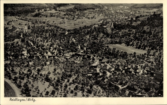 Postcard Neidlingen an der Teck Baden Württemberg, aerial photograph
