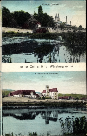 PC Zell am Main Lower Franconia, Oberzell monastery, Unterzell monastery ruins