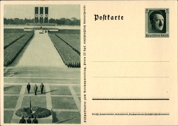 Postal stationery PC Nuremberg, Reich Party Rally, Hitler, Himmler, Lutze