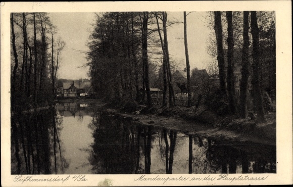 Postcard Seifhennersdorf in Upper Lusatia Saxony, Mandau on the main street