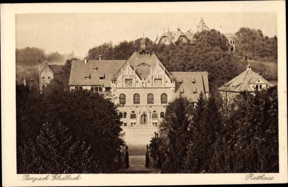 Postcard Bergisch Gladbach in North Rhine Westphalia, view of the town hall, front view