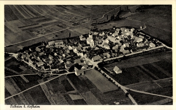 Ak Ostheim vor der Rhön Unterfranken, Fliegeraufnahme