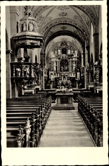 Postcard Steinfeld Kall in the Eifel, monastery, interior of the old abbey church