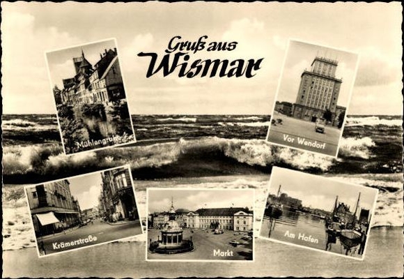 8 old PCs Hanseatic city of Wismar, various views