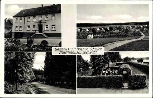 PC Hellertshausen Hochwald in Rhineland-Palatinate, Inn Pension Schmidt, town view, garden area