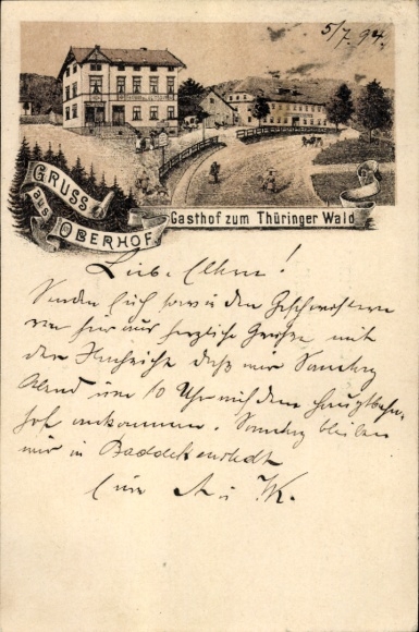 Vorläufer Litho Oberhof im Thüringer Wald, Gasthof zum Thüringer Walde