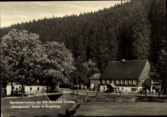 Postcard Seyde Hermsdorf in the Ore Mountains, company holiday home, VEB Elbflorenz Dresden, dwarf lodge, forest...