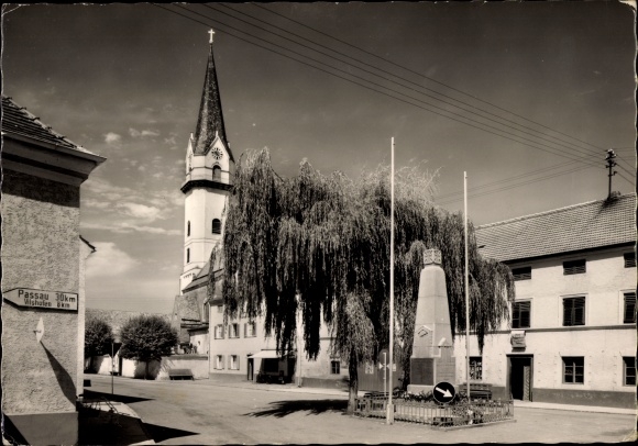 Postcard Hofkirchen in Niederbayern, church, monument
