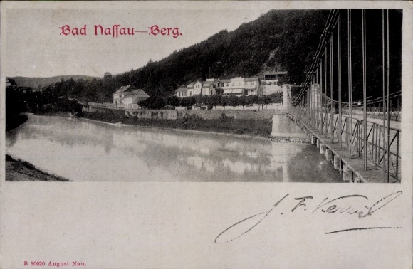 Postcard Bergnassau Nassau an der Lahn, bridge