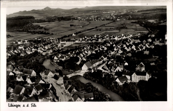 Ak Uhingen an der Fils, Fliegeraufnahme