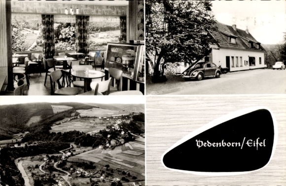 Ak Dedenborn Simmerath in der Eifel, Cafe Restaurant Josef Jansen, Luftaufnahme