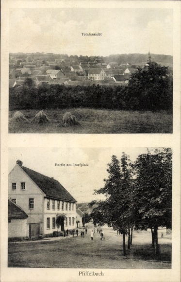 Ak Pfiffelbach Ilmtal Weinstraße Weimarer Land, Totale, Dorfplatz