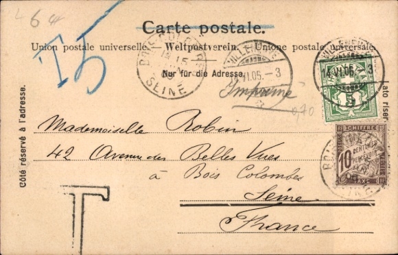 KP Montreux, kanton Vaud, Szwajcaria, widok na jezioro, góry, domy, z 1906 r.