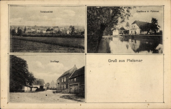 Ak Pleismar im Burgenlandkreis, Gasthof, Dorflage, Totale