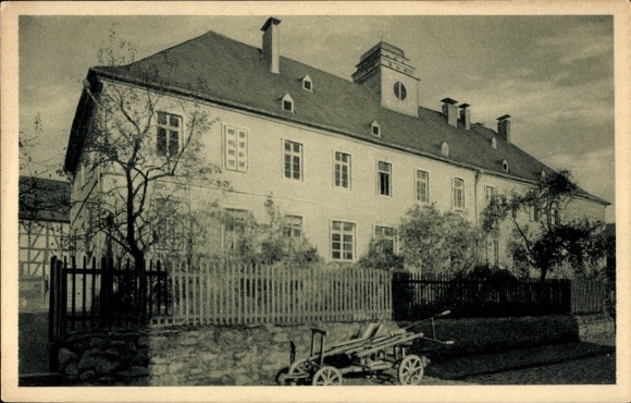 Postcard Atzbach Lahnau in Hesse, School