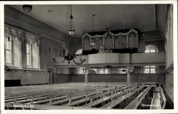 Ak Herrnhut in Sachsen, Kirchensaal