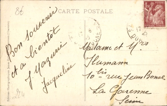 Postcard Saint Aulaye Dordogne, Hospital