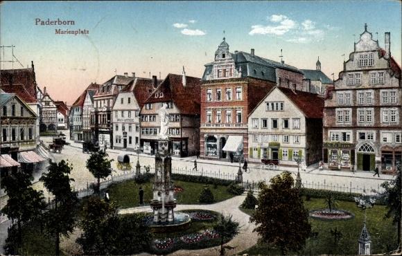 PC Paderborn in Westphalia, Marienplatz, monument