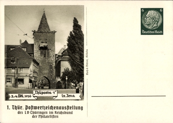 Postwaardestukken Ak Jena, 1e Thüposta postzegeltentoonstelling 1936