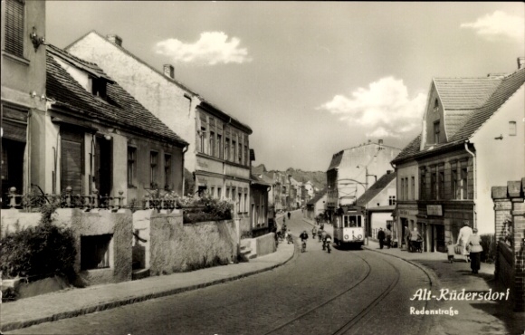 Ak Rüdersdorf bei Berlin, Redenstraße, Straßenbahn