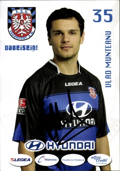 Autogrammkarte Fußballer Vlad Munteanu, FSV Frankfurt, Autogramm