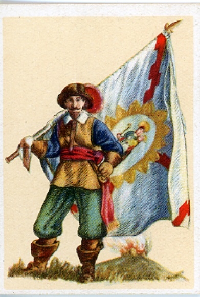 Collection picture flags and standard bearers No. 30 standard of a German-Spanish. Pike Regiment around 1625