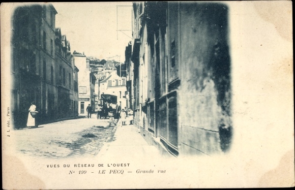 Postcard Le Pecq Yvelines, Grande Rue