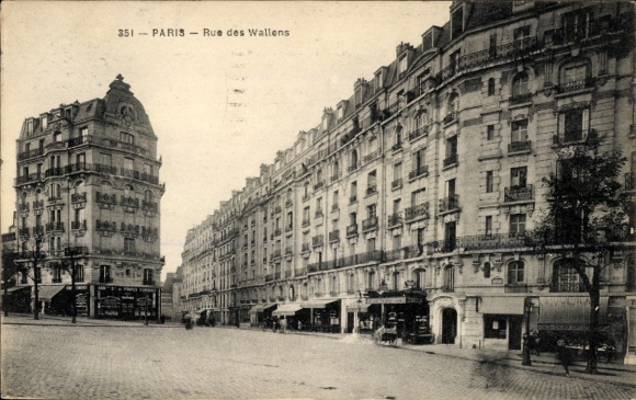 Ansichtkaart Parijs 13e, Rue des Wallens