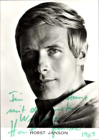 Postcard actor Horst Janson, portrait, autograph