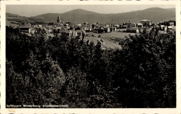Postcard Winterberg in the Sauerland, climatic health resort Hochsauerland, landscape photograph, historical architecture...