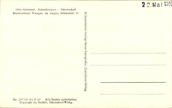 Postcard Wangen im Allgäu, aerial view of the children's sanatorium, landscape, architecture