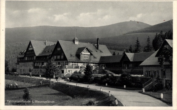Postcard Karpacz Krummhübel Giant Mountains Silesia, Mountain Hotel Teichmannbaude