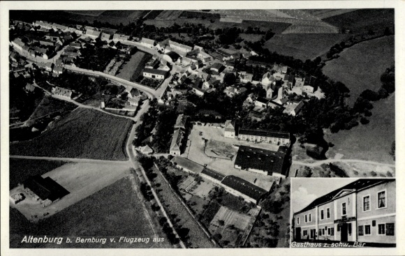 Ansichtkaart Altenburg Nienburg an der Saale, luchtfoto, herberg z. zwart beer