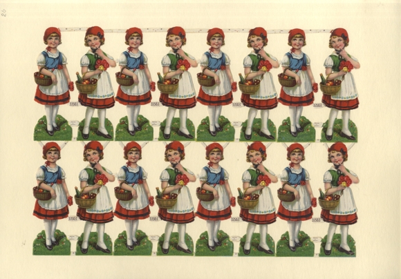 Oblatenblok 33563, Roodkapje, afmeting ca. 24 x 34 cm