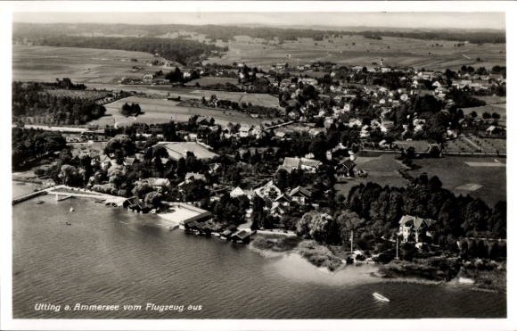 Ak Utting am Ammersee Oberbayern, Luftbild