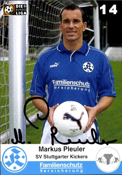 Autogrammkarte Fußballer Markus Pleuler, Stuttgarter Kickers, Autogramm