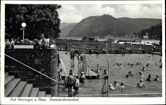 Postcard Bad Hönningen am Rhein, thermal swimming pool