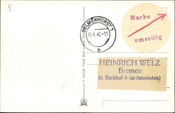 Ak Delmenhorst in Oldenburg, Straßenpartie, Post