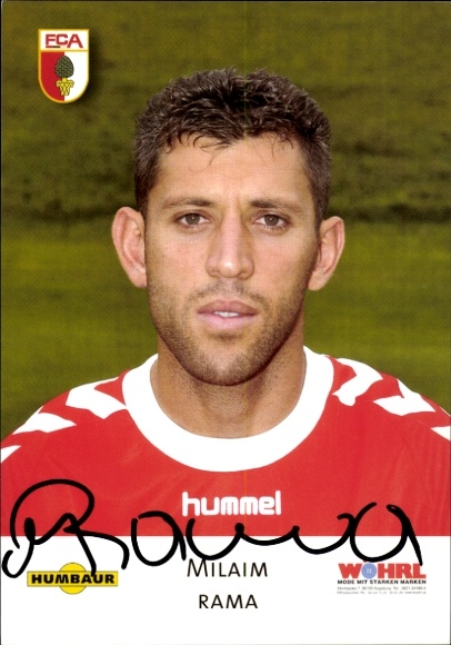 Autogrammkarte Fußballer Milaim Rama, FC Augsburg, Autogramm