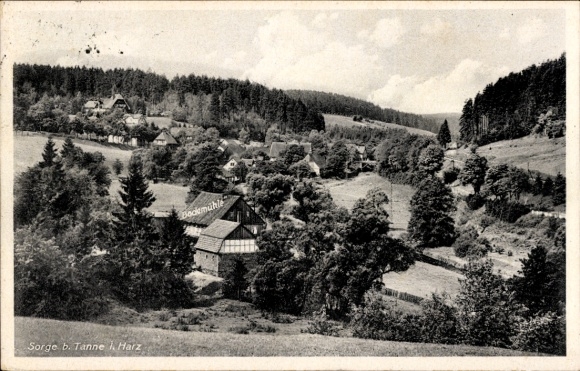 Postcard Sorge Oberharz am Brocken, general view, Bodemühle