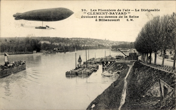 CPA Billancourt Hauts-de-Seine, Dirigeable Clement-Bayard